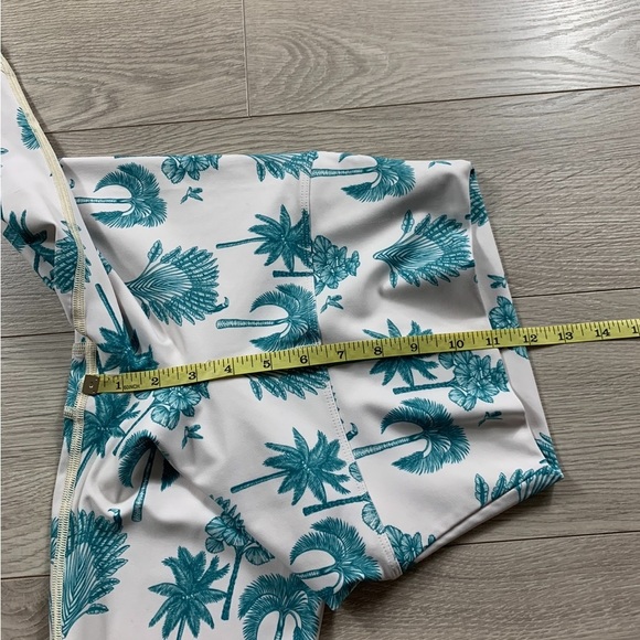 Beach Riot Sport Teal Palm Tree Mesh Leggings - Picture 9 of 11